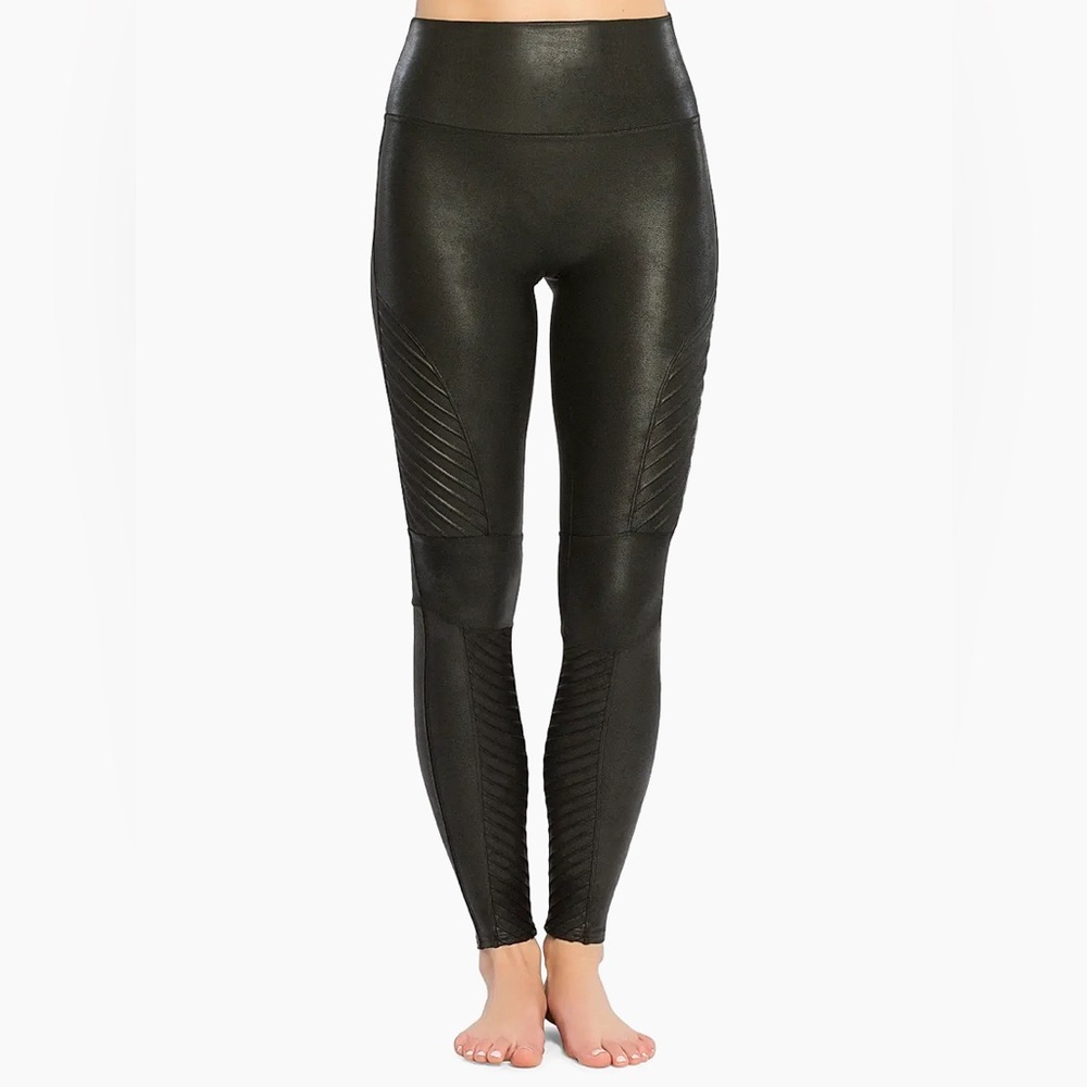 SPANX Waist Shaping Moto Black Leggings